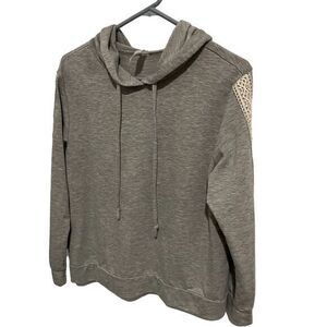 Flora Grey Hooded Sweater Unisex Kids Medium 10/12 Pullover Hoodie with Pockets